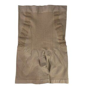 High Waisted Body Shaper Shorts Womens Large Beige New WOT Tummy Control